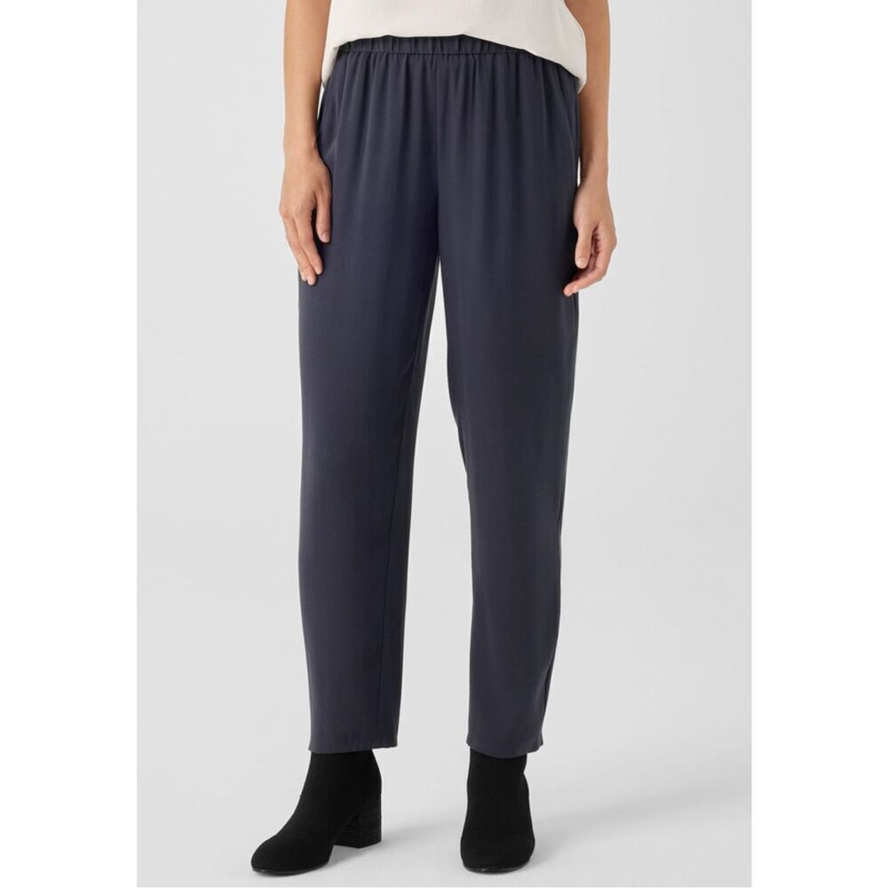 Eileen Fisher size M Silk Georgette Crepe Tapered Pants - 100% - Picture 2 of 10